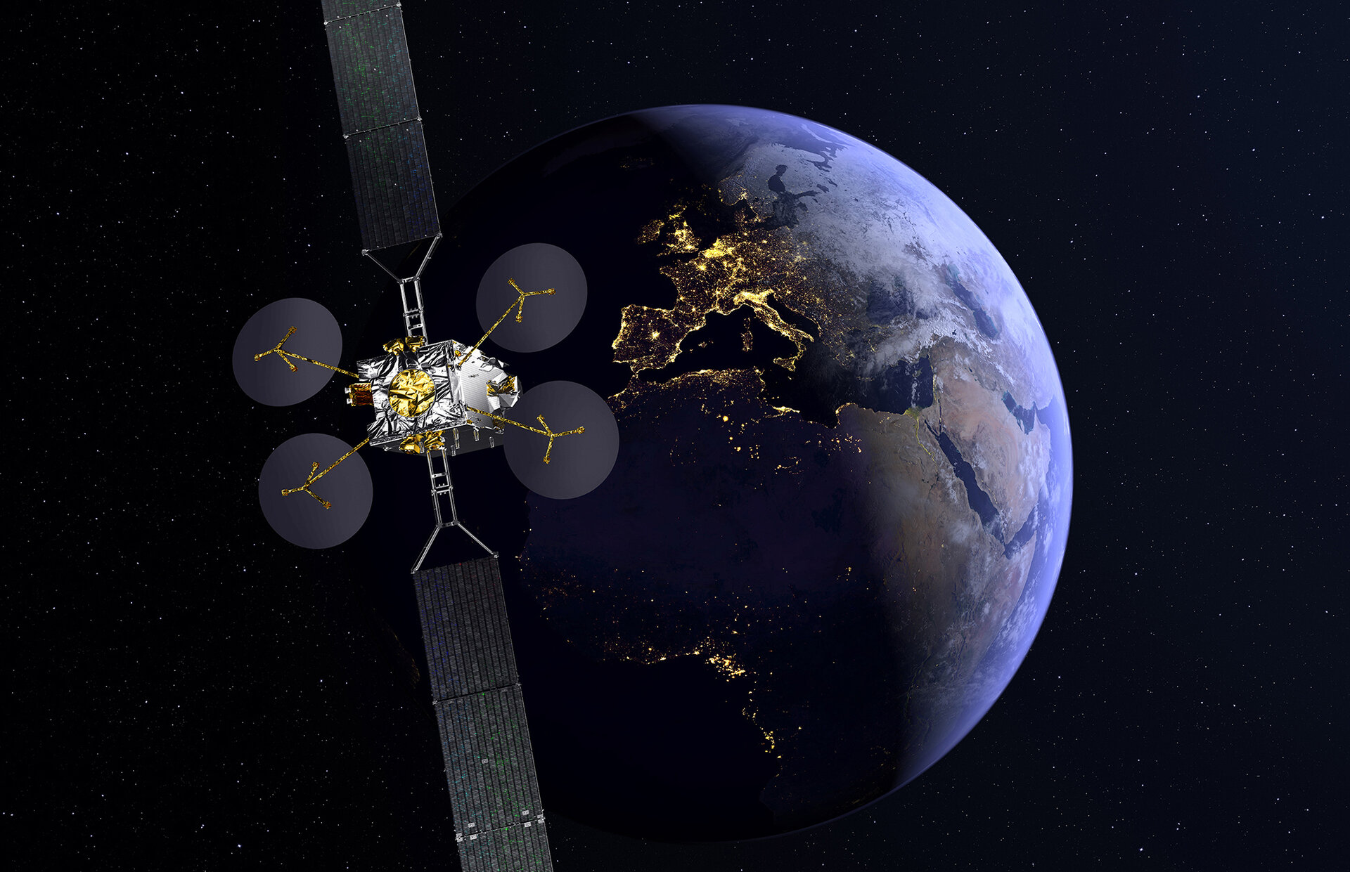 Artist s impression of the Eutelsat Konnect satellite pillars